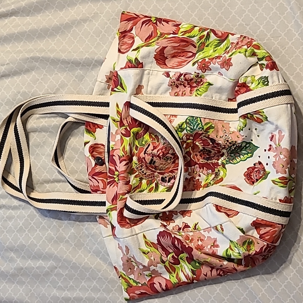 Beach Bunny floral embellished tote bag